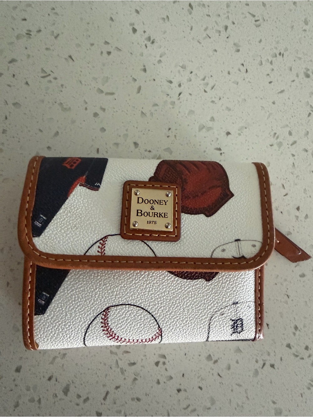 Dooney & Bourke Baseball Theme Multi-Sport Print Leather Wristlet / Wallet